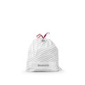 Set 20 saci de gunoi, Brabantia, PerfectFit, marimea J, 20-25 L, nailon, alb
