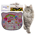 Covoras litiera pentru colectarea granulelor de nisip, Paws & Whiskers, Kdkafa0047, 50% PVC/50% poliester, Multicolor