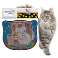 Covoras litiera pentru colectarea granulelor de nisip, Paws & Whiskers, Kdkafa0053, 50% PVC/50% poliester, Multicolor