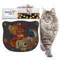 Covoras litiera pentru colectarea granulelor de nisip, Paws & Whiskers, Kdkafa0102, 50% PVC/50% poliester, Multicolor