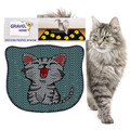Covoras litiera pentru colectarea granulelor de nisip, Paws & Whiskers, Kdkafa0153, 50% PVC/50% poliester, Multicolor