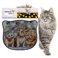 Covoras litiera pentru colectarea granulelor de nisip, Paws & Whiskers, Kdkafa0172, 50% PVC/50% poliester, Multicolor