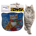 Covoras litiera pentru colectarea granulelor de nisip, Paws & Whiskers, Kdkafa0176, 50% PVC/50% poliester, Multicolor