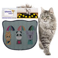 Covoras litiera pentru colectarea granulelor de nisip, Paws & Whiskers, Kdkafa0200, 50% PVC/50% poliester, Multicolor