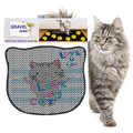 Covoras litiera pentru colectarea granulelor de nisip, Paws & Whiskers, Kdkafa0209, 50% PVC/50% poliester, Multicolor