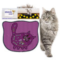 Covoras litiera pentru colectarea granulelor de nisip, Paws & Whiskers, Kdkafa0214, 50% PVC/50% poliester, Multicolor