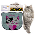 Covoras litiera pentru colectarea granulelor de nisip, Paws & Whiskers, Kdkafa0221, 50% PVC/50% poliester, Multicolor