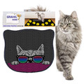 Covoras litiera pentru colectarea granulelor de nisip, Paws & Whiskers, Kdkafa0224, 50% PVC/50% poliester, Multicolor