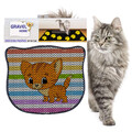 Covoras litiera pentru colectarea granulelor de nisip, Paws & Whiskers, Kdkafa0239, 50% PVC/50% poliester, Multicolor