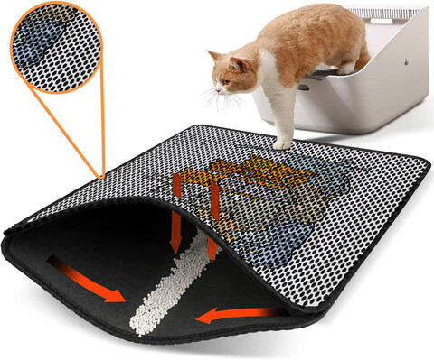 Covoras litiera pentru colectarea granulelor de nisip, Paws & Whiskers, Nrszn0013, 50% PVC/50% poliester, Multicolor