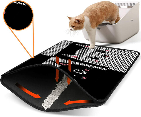 Covoras litiera pentru colectarea granulelor de nisip, Paws & Whiskers, Nrszn0051, 50% PVC/50% poliester, Multicolor