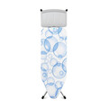 Masa de calcat, Brabantia C, Bubbles, 124x45 cm, 7 pozitii de reglare, cu suport statie de calcat, polipropilena/otel/bumbac