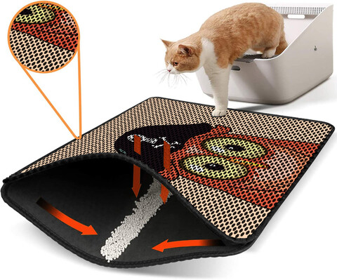 Covoras litiera pentru colectarea granulelor de nisip, Paws & Whiskers, Nrszn0078, 50% PVC/50% poliester, Multicolor