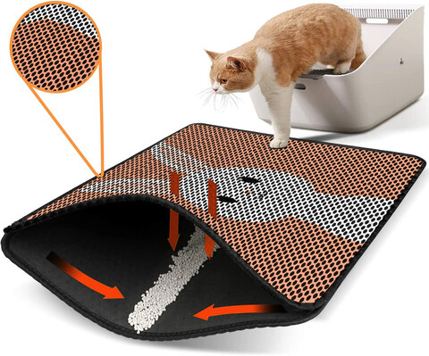 Covoras litiera pentru colectarea granulelor de nisip, Paws & Whiskers, Nrszn0098, 50% PVC/50% poliester, Multicolor