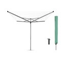 Uscator de rufe rotativ cu 4 brate + cu suport fixare pamant, Brabantia, Essential Metallic, 40 m capacitate de uscare, otel, gri