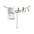 Uscator de rufe rotativ cu 4 brate + cu suport fixare pamant, Brabantia, Essential Metallic, 40 m capacitate de uscare, otel, gri