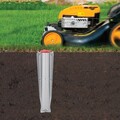 Uscator de rufe rotativ cu 4 brate + cu suport fixare pamant, Brabantia, Essential Metallic, 40 m capacitate de uscare, otel, gri