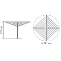 Uscator de rufe rotativ cu 4 brate + cu suport fixare pamant, Brabantia, Essential Metallic, 40 m capacitate de uscare, otel, gri