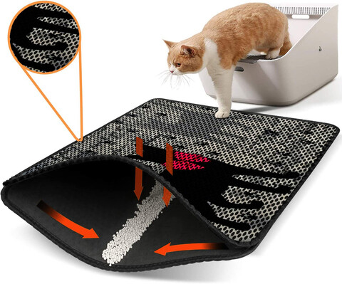 Covoras litiera pentru colectarea granulelor de nisip, Paws & Whiskers, Nrszn0111, 50% PVC/50% poliester, Multicolor