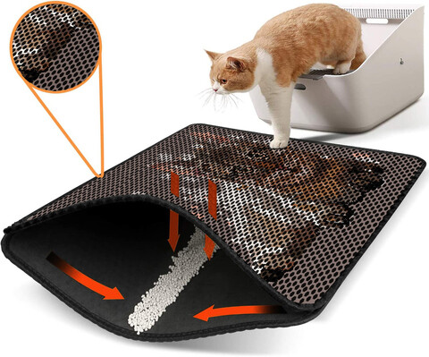 Covoras litiera pentru colectarea granulelor de nisip, Paws & Whiskers, Nrszn0125, 50% PVC/50% poliester, Multicolor