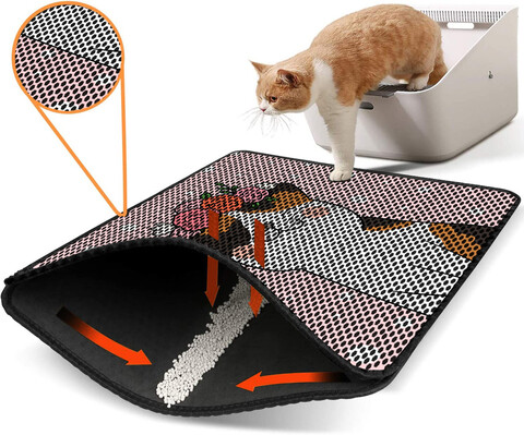 Covoras litiera pentru colectarea granulelor de nisip, Paws & Whiskers, Nrszn0162, 50% PVC/50% poliester, Multicolor