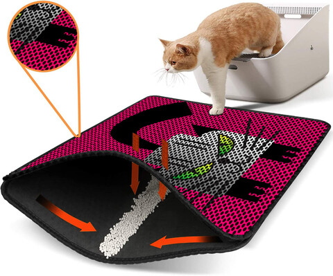 Covoras litiera pentru colectarea granulelor de nisip, Paws & Whiskers, Nrszn0182, 50% PVC/50% poliester, Multicolor