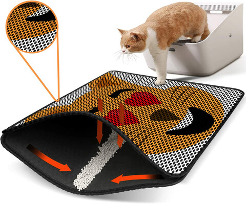 Covoras litiera pentru colectarea granulelor de nisip, Paws & Whiskers, Nrszn0189, 50% PVC/50% poliester, Multicolor