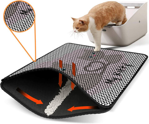 Covoras litiera pentru colectarea granulelor de nisip, Paws & Whiskers, Nrszn0213, 50% PVC/50% poliester, Multicolor