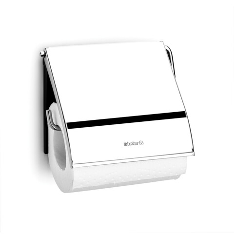 Suport hartie igienica, Brabantia, ReNew, 13.2x1.7x12.3 cm, otel, argintiu