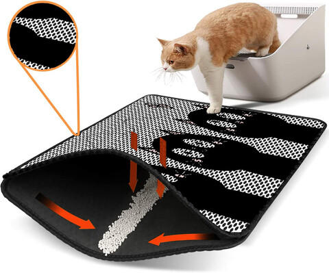 Covoras litiera pentru colectarea granulelor de nisip, Paws & Whiskers, Nrszn0225, 50% PVC/50% poliester, Multicolor