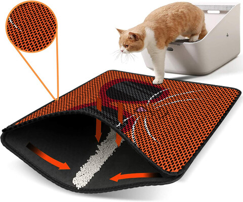 Covoras litiera pentru colectarea granulelor de nisip, Paws & Whiskers, Nrszn0234, 50% PVC/50% poliester, Multicolor