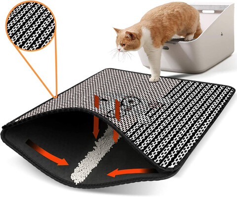 Covoras litiera pentru colectarea granulelor de nisip, Paws & Whiskers, Nrszn0237, 50% PVC/50% poliester, Multicolor