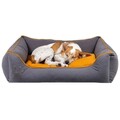 Pat pentru animale de companie, Paws & Whiskers, Lucy Dog & Cat S, Material exterior: 100% poliester, Gri/Muștar