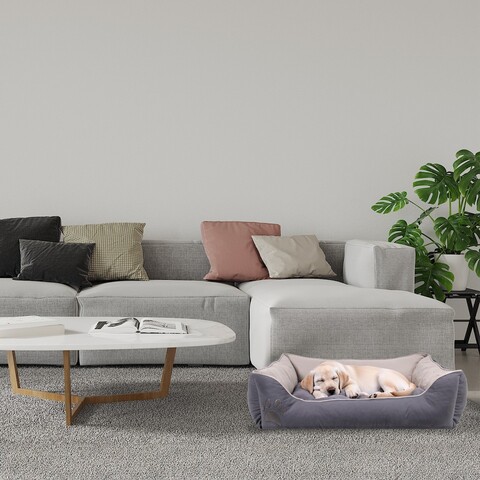 Pat pentru animale de companie, Paws & Whiskers, Lucy Dog & Cat M, Material exterior: 100% poliester, Gri / Gri deschis