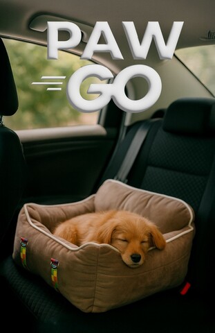 Pat pentru animale de companie, Paws & Whiskers, Paw Go, Material exterior: 100% poliester, Bej