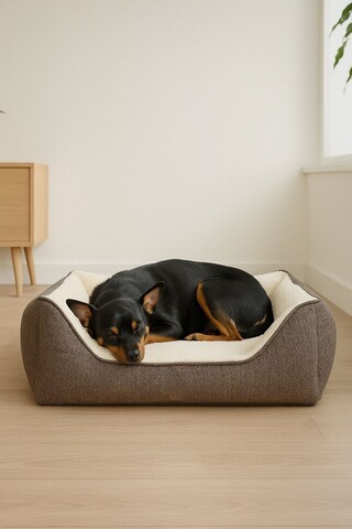 Pat pentru animale de companie, Paws & Whiskers, Zeus 60 x 80, Material exterior: 100% poliester, Maro