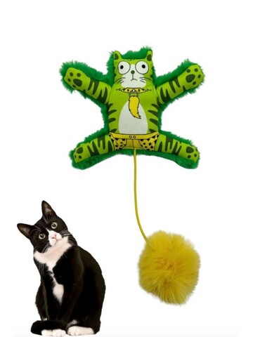 Jucărie pentru pisici, Paws & Whiskers, Miyav 1012, 100% MATERIAL TEXTIL PLUȘOS, Verde