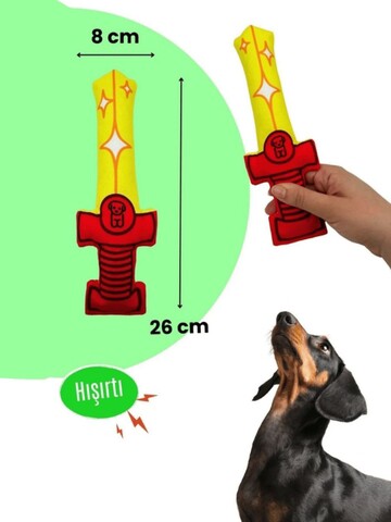 Jucărie pentru câini, Paws & Whiskers, Havhav 1033, MATERIAL TEXTIL PLUȘAT/MATERIAL TEXTIL POLIESTER, Galben rosu