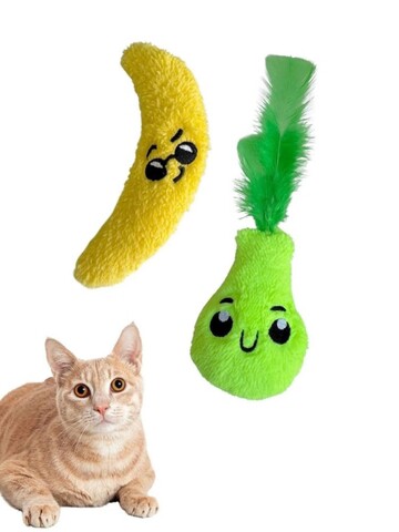 Jucărie pentru pisici, Paws & Whiskers, Miyav 1004, 100% MATERIAL TEXTIL PLUȘOS, Galben verde