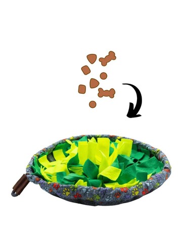 Jucărie pentru câini, Paws & Whiskers, Havhav 1001, ȚESĂTURĂ DIN PÂSLUG/ȚESĂTURĂ DIN POLIESTER, Verde / Galben / Gri