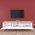 Comoda TV D1 - 391, Wren, 180 x 35 x 48.6 cm, white/walnut