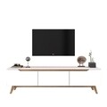Comoda TV D1 - 391, Wren, 180 x 35 x 48.6 cm, white/walnut