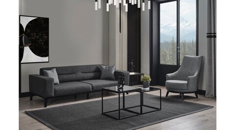Fotoliu, Atelier del Sofa, 560ARE2903, Lemn de fag / PAL, Gri deschis