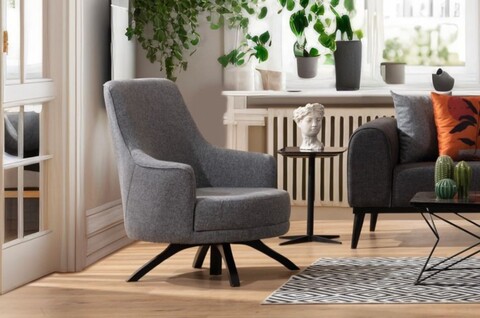 Fotoliu, Atelier del Sofa, 560ARE2913, Lemn de fag / PAL, Gri deschis