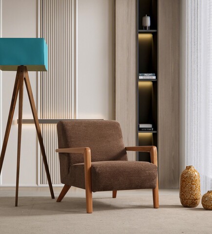 Fotoliu, Atelier del Sofa, 560ARE1749, Lemn de fag / PAL, Maro