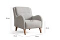 Fotoliu, Atelier del Sofa, 560ARE1750, Cadru: LEMN/PAL, Crem / Albastru