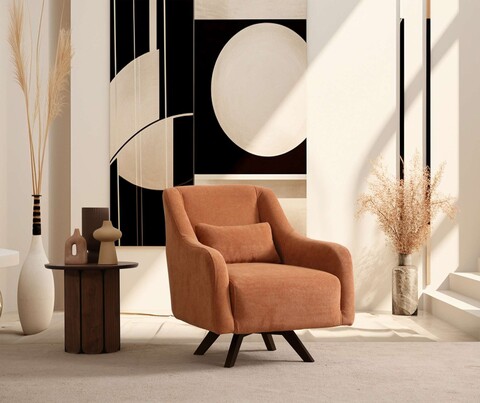 Fotoliu, Atelier del Sofa, 560ARE5214, Lemn;PAL, Portocaliu/Negru