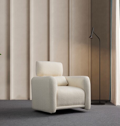 Fotoliu, Atelier del Sofa, 560ARE1748, Lemn de fag / PAL, Alb