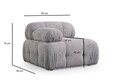 Canapea 2 locuri, Atelier del Sofa, 560ARE1558, Lemn de fag / PAL, Gri deschis