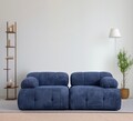 Canapea 2 locuri, Atelier del Sofa, 560ARE1560, Lemn de fag / PAL, Albastru